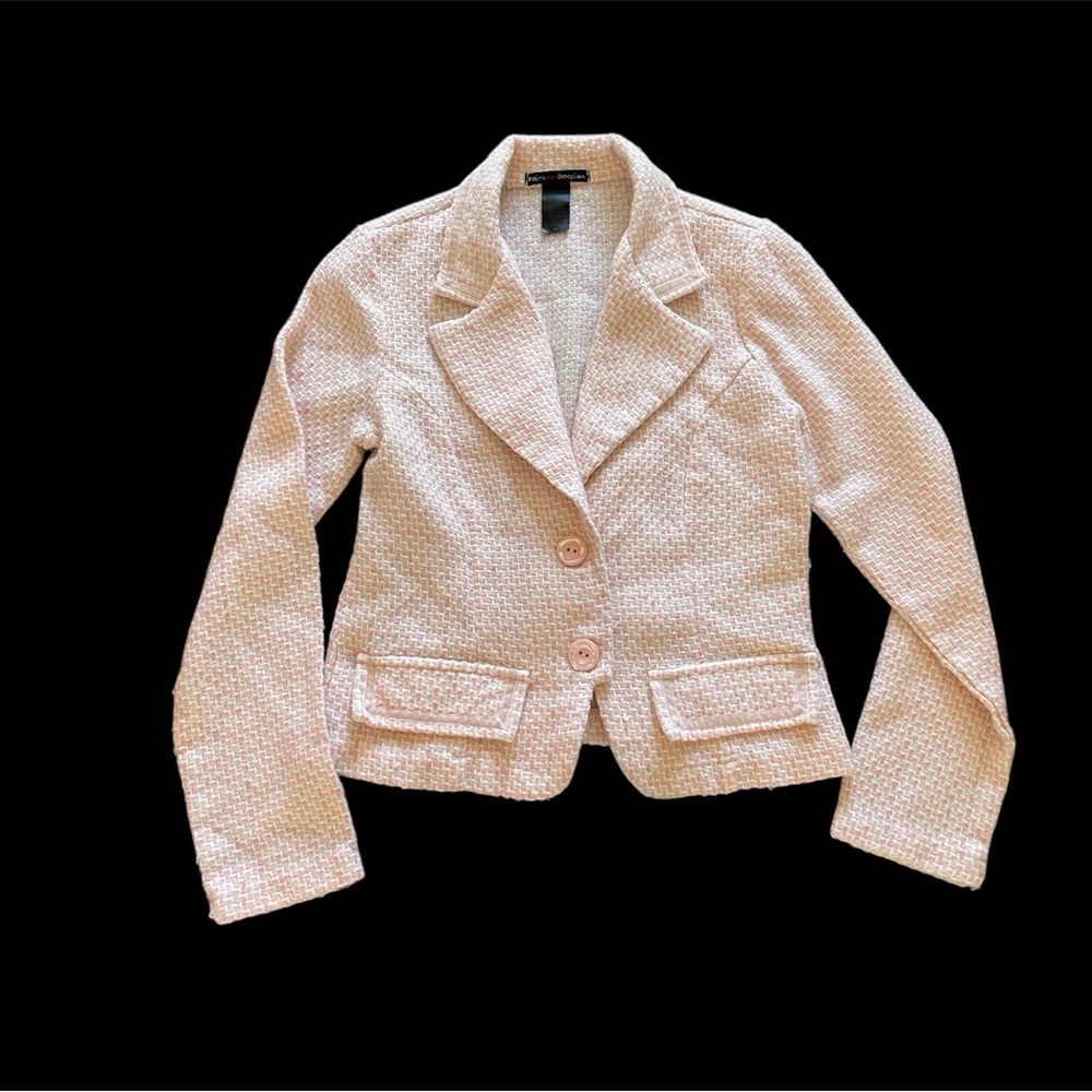Chic Pink Cropped Blazer with Notched Lapels